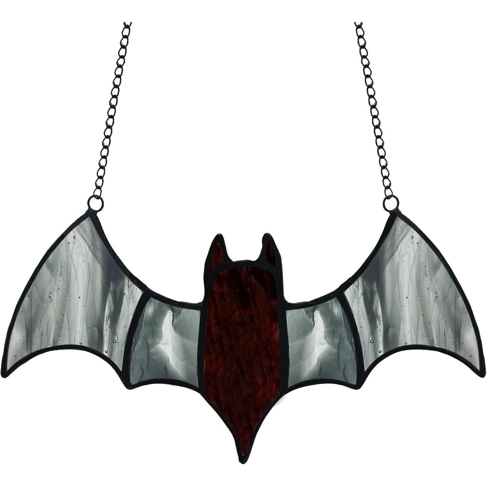 Stained Glass Bat Suncatcher Window Hanging Halloween Gothic Decor